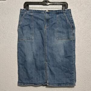 Gap Womens Jean Midi Skirt Size 10 Preppy Essential Summer Twee Basic Y2K